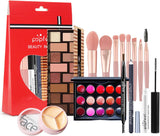 Fantasyday All in One Makeup Kit,Full Starter Cosmetics Set with Eyeshadow Palette, Lipstick Palette, Eyebrow Pencil, Concealer, Mascara,Makeup Brush, Gift Set for Women,Girls & Teens#A01