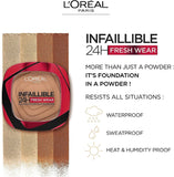 L'Oréal Paris Powder Foundation, Full Coverage, Mattifying, Heat and Humidity Proof, Sweat-Proof, Infallible, Golden Beige