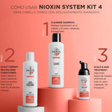 NIOXIN System 4 Trio Pack, Cleanser Shampoo + Scalp Therapy Revitalising Conditioner + Scalp & Hair Treatment (150Ml + 150Ml + 40Ml), for Coloured Hair with Progressed Thinning