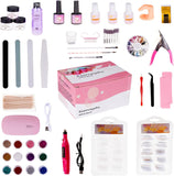 Kaarnayshn’ Acrylic Nail Kit – Full Acrylic Nail Set with Nail Drill Machine, Pink White Clear Acrylic Powder, Monomer Acrylic Liquid, 12 Pcs Glitter Nail Art Kit & with Nail Tips and Gel Nail Kit