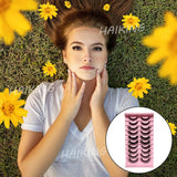 Fluffy Natural False Lashes, 20 Pcs Wispy Fake Eyelashes for Make Up, Wedding, Party, Bridal Makeup (Black)