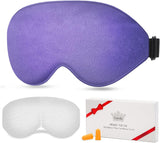 Cavoilu Sleep Mask, Weighted Eye Mask for Sleeping, Microwave Warm Eye Compress Moist Heat Eye Mask for Dry Eyes, Dark Circles and Puffiness, Lavender Heated Eye Mask for Home Office