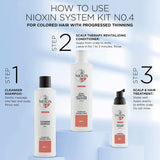 NIOXIN System 4 Duo Pack, Cleanser Shampoo + Scalp Therapy Revitalising Conditioner (1L + 1L), for Coloured Hair with Progressed Thinning