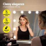 Embellir Hollywood Makeup Mirror, Vanity Mirrors Beauty Cosmetic Dressing Bathroom Decor, 15 LED Bulbs Frameless Rectangle with Lights Dimable Tabletop