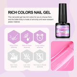 Coscelia Gel Nail Polish Set with 12 Colors Nail Gel Polish Rhinbow Series with Base Gel Top Coat Matte Coat Gel Peel off Protective Nail Gel and Nail Glitter Powder Nail Art Brush for Nails