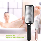 2 Pieces Pedicure Rasp Foot File, Professional Foot Care Pedicure Stainless Steel File to Removes Hard Skin, Can Be Used on Both Dry and Wet Feet