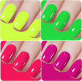 Vishine Gel Nail Polish Starter Kit - 6PCS Neon Yellow Green Orange Red Gel Nail Varnish Soak off Bright Color UV LED Manicure Gift Set 8ML