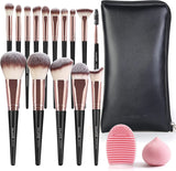 Makeup Brushes MAANGE 15 Pcs Makeup Brush Set with Makeup Sponge and Brush Cleaner Premium Synthetic Make up Brushes for Powder Foundation Blush Eyeshadow Concealers Professional Kabuki Brushes