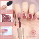 GAOY Jelly Brown Gel Nail Polish of 6 Transparent Nude White Dark Red Colors Sheer Gel Polish Kit for Salon Gel Manicure and Nail Art DIY at Home