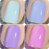 Vishine Gel Nail Polish Set - 4 Pastel Creme Color Spring Summer Baby Blue Lavande Lilac Violet Nail Gel Nail Art Long-Lasting Salon DIY Manicure 8Ml C030