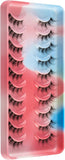 Half False Eyelashes Russian Strip Lashes, D/DD Curl Mink Lashes, Natural False Lashes, Fluffy Eyelashes Mink, Faux Mink Eyelashes Natural Look, Natural Wispies False Eyelashes (AU01)