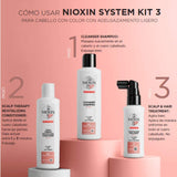 NIOXIN System 3 Trio Pack, Cleanser Shampoo + Scalp Therapy Revitalising Conditioner + Scalp and Hair Treatment (150Ml + 150Ml + 50Ml), for Coloured Hair with Light Thinning