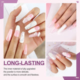 COSCELIA Acrylic Nail Kits Professional,White Pink Clear Acrylic Powder with Liquid Set,Nail Decoration Powder with Nail Rhinestone Nail Brush False Nail Tips for Manicure Builder