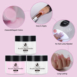 Acrylic Liquid Monomer and Acrylic Powder Set - 3 Colors Acrylic Powder Clear Pink White Professional Acrylic Monomer Liquid 5Oz Acrylic Nail System for Acrylic Nails Extension Kit