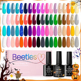 Beetles Gel Polish Set 36 Colors Free Journey Collection Pastel Bright Girly Glitter Green Blue Gel Nail Kits with 3Pcs Matte Glossy Top Base Coat Soak off Gel Nail Polish All Seasons for Girls Women