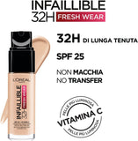 L'Oréal Paris, Liquid Foundation, Lightweight and Full-Coverage, Infallible, 30 Ml, 120 Vanilla