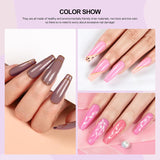 Coscelia Gel Nail Polish Set with 12 Colors Nail Gel Polish Rhinbow Series with Base Gel Top Coat Matte Coat Gel Peel off Protective Nail Gel and Nail Glitter Powder Nail Art Brush for Nails