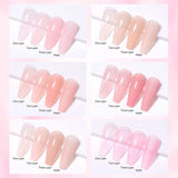 Vishine Jelly Crystal Nude Neutral Tone Gel Nail Polish 15ML Gel Polish Translucent Sheer Nude Soak off UV LED Gel Nail Polish Clear Color Home DIY Manicure Nail Art #10