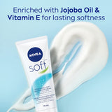 NIVEA Soft Moisturising Cream (75Ml), Refreshing Moisturiser for Face, Body & Hands with Vitamin E and Jojoba Oil, Hand Cream Moisturises Deeply, All Purpose Body Lotion