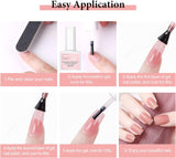 Saviland Gel Nail Polish Kit with U V Light - 2PCS 10ML Milky White & Light Pink Gel Nail Polish with Mini Nail Lamp, Gel Foundation Top Gel, Nail Tools Starter Manicure Kit for Nail Salon Home DIY