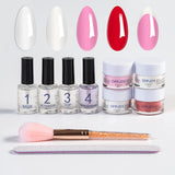 DFPJOY Dip Powder Nail Set Dipping System Classic French Manicure Kit