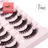 Onlyall Fake Eyelashes Natural Look False Lashes Fluffy Natural Lashes Pack 12MM 3D Faux Mink Lashes A06 7 Pairs