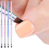 Bornbeauty 4Pcs Cuticle Nail Cleaning Brush Pink Blue UV Gel Nail Art Brush round Handle Powder Dust Clean Pen Manicure Nail Art Tool