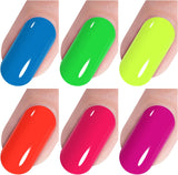 Vishine Gel Nail Polish Starter Kit - 6PCS Neon Yellow Green Orange Red Gel Nail Varnish Soak off Bright Color UV LED Manicure Gift Set 8ML