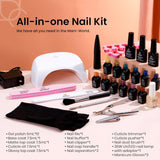 Beetles Gel Nail Polish Starter Kit 12 Colors with 48W Uv Light Fall Maple Avenue Glitter Orange Red Purple Pink Gel Polish Set Base Top Coat Gel Maple Leaf Glitter Manicure Home Diy Nail Art