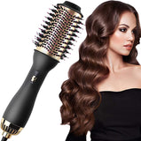 Professional Blowout Hair Dryer Brush, Upgraded 4-In-1 One Step Hot Air Brush, Hair Dryer & Volumizer & Volumizing Styler Comb, Negative Ion Straightening Brush for All Hair Types, Oval Shape Design