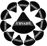 YBVABE 12Pieces Powder Puff, Triangle Makeup Puff, Black Soft and Supple Puffs, Reusable Face Sponge with Strap for Loose Powder Mineral Powder Body Cosmetic Foundation Sponge Makeup Tool (Black)