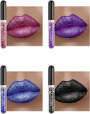 Fantasyday 12 Colors Lipstick Set Metallic Sparkly Lipgloss,Diamond Shining Liquid Lipstick for Party, Masquerade, Cosplay, Christmas,Halloween