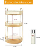 SYAMEET 3 Tier Rotating Makeup Organizer,360 Rotating High-Capacity Skincare Clear Make up Storage,Bathroom Makeup Carousel Spinning Holder for Cosmetic, Skin Care,Perfume,Makeup Brushes, Lipsticks.