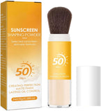 Sunscreen Setting Powder, Translucent Mineral Sunscreen Setting Powder,Mineral Brush Powder, Oil Control Natural Matte Finish, Lasting Lightweight Breathable