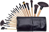 Afunti 24 Pcs Professional Makeup Brush Set Make up Brushes Synthetic Face Blush Lip Eyeshadow Brushes Kit with Pu Leather Bag Black