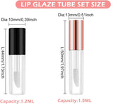 1.2ML Empt Lip Gloss Tube, Clear Mini Refillable Lip Balm Bottles Transparent Lipstick Containers for Lip Samples Portable DIY Containers Vials with Lipbrush and Cover for Travel and Home Use (Black, 34)