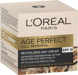 L'Oréal Paris Age Perfect Cell Renewal Revitalising Anti-Ageing SPF15 Day Moisturiser for Mature Skin, with Black Truffle, 50Ml