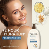 Aveeno Stress Relief Moisturising Non-Greasy Lavender Scented Body Lotion 24-Hour Hydration Normal Dry Sensitive Skin 354Ml