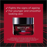 L'Oréal Paris Night Cream, Anti-Ageing and Anti-Wrinkle, with Pro-Xylane and Hyaluronic Acid, Revitalift Laser X3, 50Ml