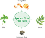 Mi Nature Spotless Skin Face Mask | 100G(3.5 Oz) | Neem, Tulsi, Orange Peel and Bentonite Clay| Dark Spots Removal | Clear and Spotless Skin