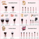 Ducare Makeup Brushes Set Professional 27Pcs Premium Synthetic Kabuki Foundation Blending Face Powder Blush Concealers Eye Shadows Make up Kit White,1.0 Count