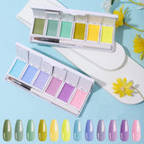 12 Colors Solid Gel Nail Polish Palette Set, Sweet Spring Summer Pastel Cream Gel Polish Pink Blue Purple Yellow Nail Gel Soak off LED Manicure Kit for Nail Art Starter Salon DIY Home ,With 2 Pro Nail Brushes