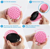 Hair Scalp Massager Shampoo Brush,Joogee [Wet & Dry] Manual Head Soft Silicone Bristles for Hair Wash,Used to Exfoliate and Massage Scalp,Removes Dandruff and Stimulate Hair Growth – Pink