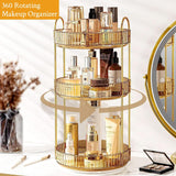 SYAMEET 3 Tier Rotating Makeup Organizer,360 Rotating High-Capacity Skincare Clear Make up Storage,Bathroom Makeup Carousel Spinning Holder for Cosmetic, Skin Care,Perfume,Makeup Brushes, Lipsticks.