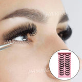 Fluffy Natural False Lashes, 20 Pcs Wispy Fake Eyelashes for Make Up, Wedding, Party, Bridal Makeup (Black)