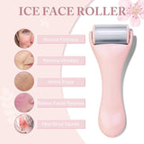 Ice Roller for Face and Eye 2 Pcs,Face Roller Skin Care for Puffiness,Migraine,Pain Relief,Eye Roller for Puffy Eyes Dark Circles,Stainless Steel Facial Roller (White)