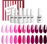 Vishine Fall-Winter Gel Nail Polish Kit 11 Colors Classic Series with Matt Top Coat, 8Ml Each Manicure Gift Set