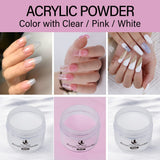 Acrylic Liquid Monomer and Acrylic Powder Set - 3 Colors Acrylic Powder Clear Pink White Professional Acrylic Monomer Liquid 5Oz Acrylic Nail System for Acrylic Nails Extension Kit