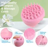 Hair Scalp Massager Shampoo Brush,Joogee [Wet & Dry] Manual Head Soft Silicone Bristles for Hair Wash,Used to Exfoliate and Massage Scalp,Removes Dandruff and Stimulate Hair Growth – Pink