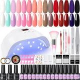 COSCELIA Gel Nail Kit 15 PCS Gel Nail Polishes 36W LED U V Nail Lamp for Nails Soak off Base Coat Top Coat Glossy Matte Top Gel Polish and Nail Manicure Tools Nail Decoration DIY Starter Kit